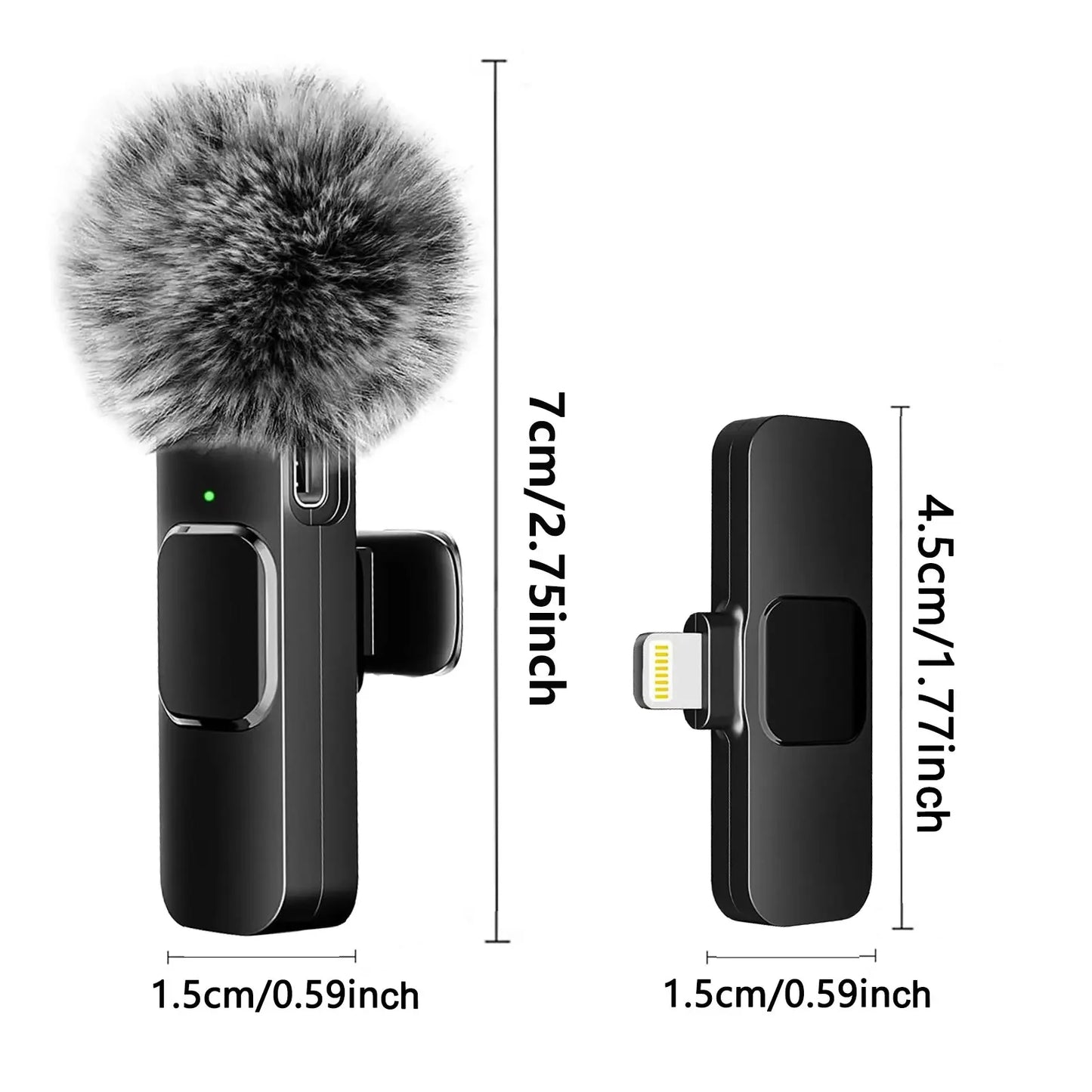 Draadloze Mini Microfoon voor iPhone en Android - Ruisonderdrukking en Plug-and-Play